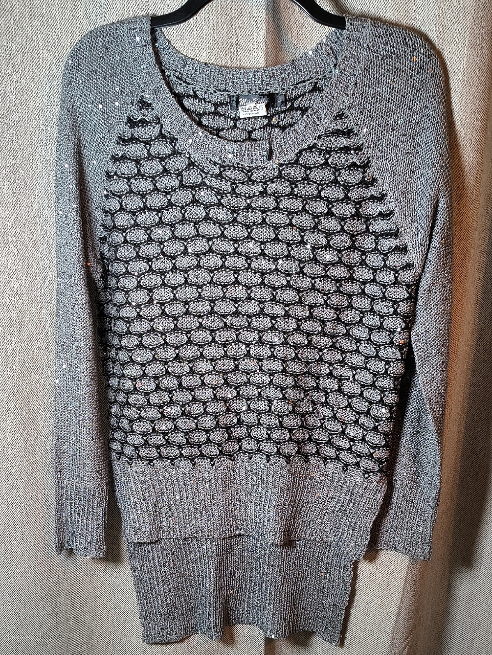 Miss Kelly 1999 Women’s Gray Patterned Knit Sweater